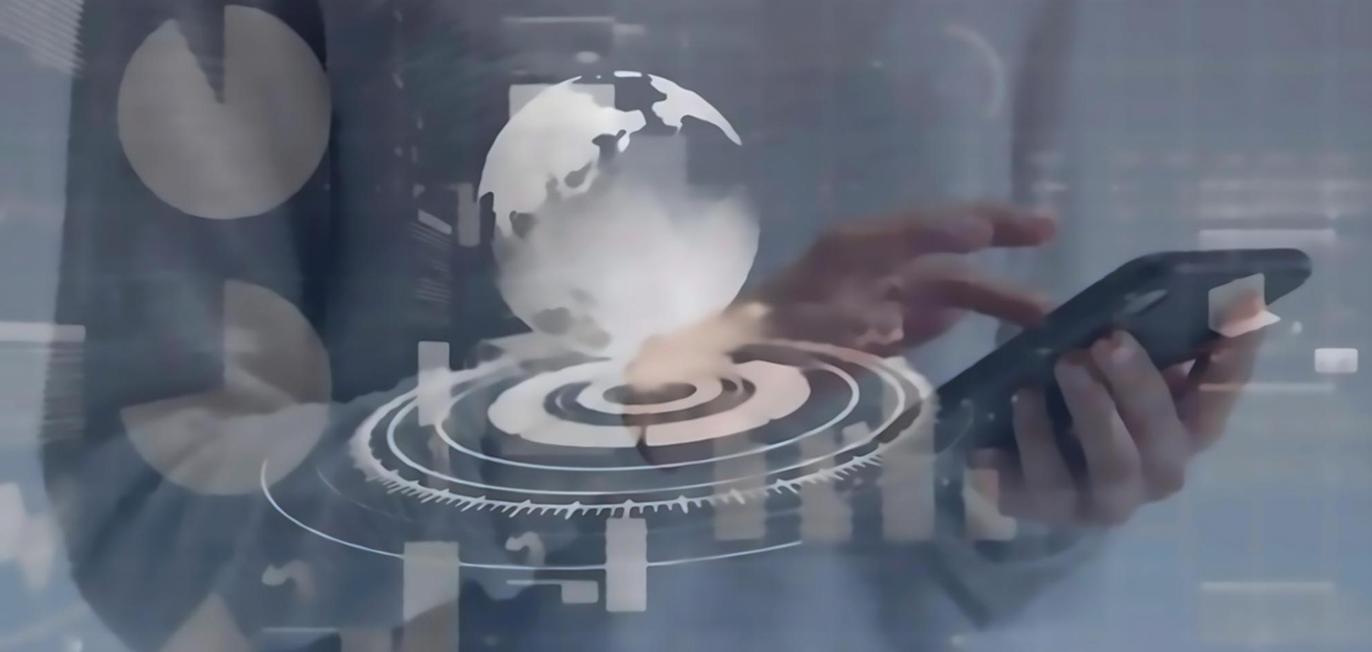 Blockchain technology visualization showing distributed energy networks